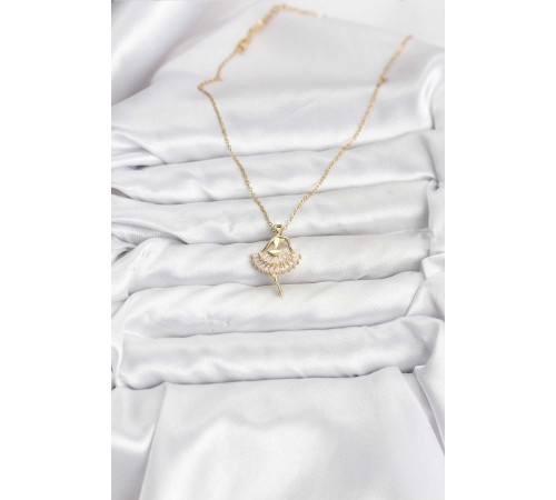 316L Çelik Zincir Gold Renk Balerin Model Kadın Kolye