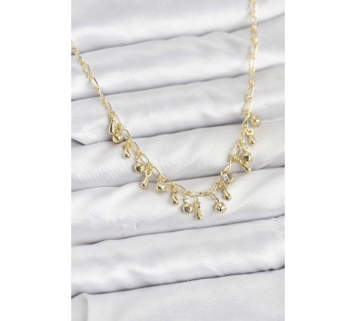 316L Çelik Zincir Gold Renk Kadın Kolye