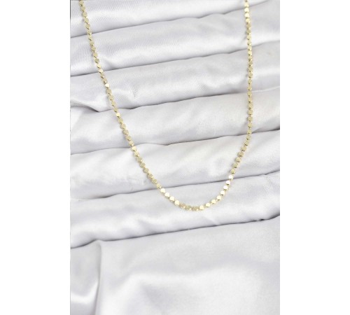 316L Çelik Gold Renk İnce Ezme Zincir Kadın Kolye