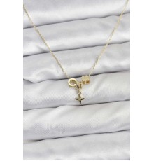 Gold Renk Pirinç Minimal Charmlı Kadın Kolye