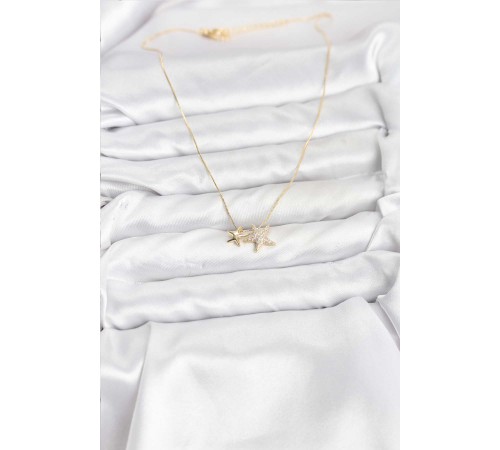 Gold Renk Pirinç Minimal Yıldız Model Kadın Kolye