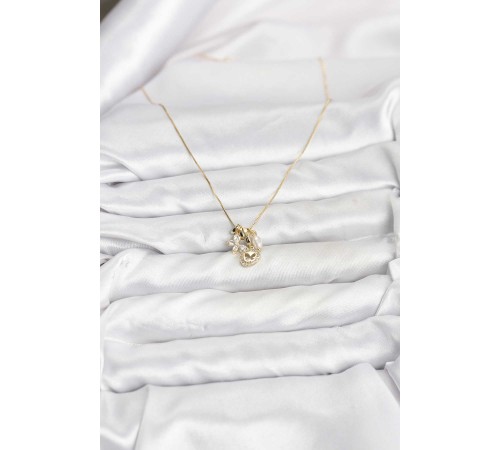 Gold Renk Pirinç Minimal Kelebek Charmlı Kadın Kolye