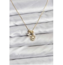 Gold Renk Pirinç Minimal Kelebek Charmlı Kadın Kolye