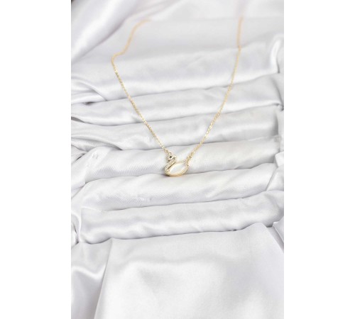 Pirinç Gold Renk Kuğu Model Kadın Kolye