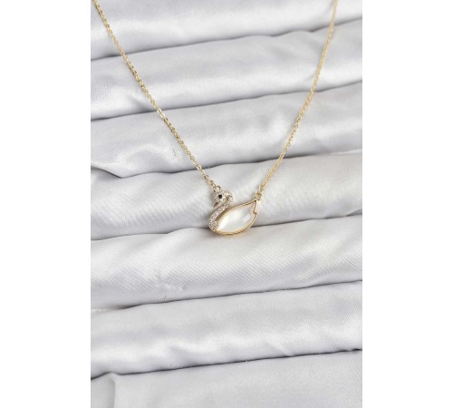 Pirinç Gold Renk Kuğu Model Kadın Kolye