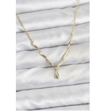 Pirinç Gold Renk Damla Model Kadın Kolye