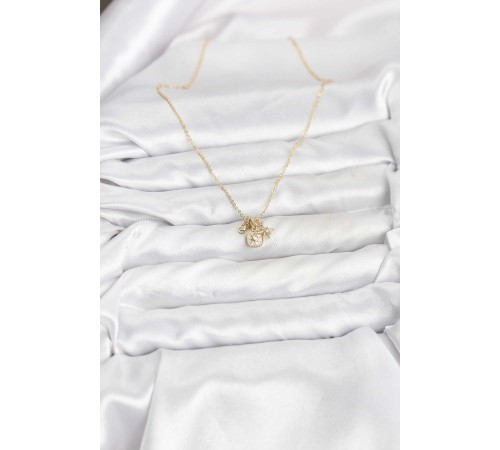 Pirinç Gold Renk Minimal Charmlı Kadın Kolye