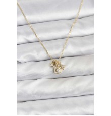Pirinç Gold Renk Minimal Charmlı Kadın Kolye