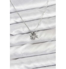 Pirinç Gümüş Renk Minimal Charmlı Kadın Kolye