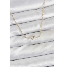 Pirinç Gold Renk Düğüm Kalp Model Kadın Kolye