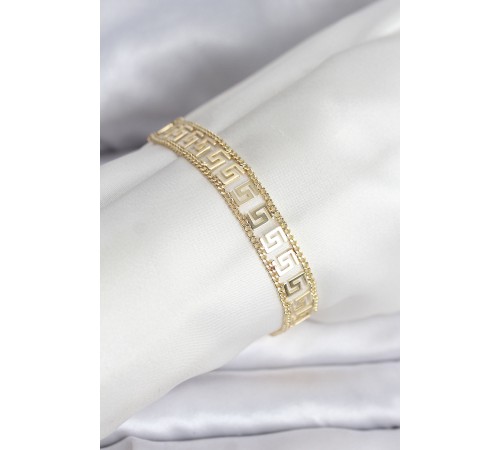 316L Çelik Gold Renk Labirent Model Kadın Bileklik