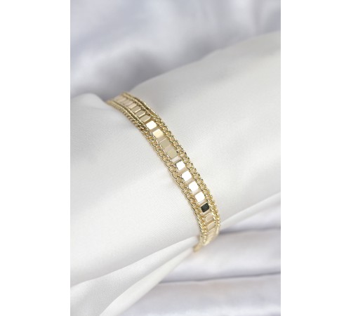 316L Çelik Gold Renk Pullu Zincir Model Kadın Bileklik