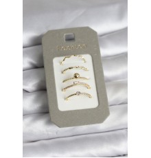 Pirinç Gold Renk 5'li Yüzük Seti