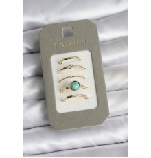 Pirinç Gold Renk 5'li Yüzük Seti