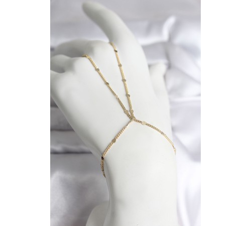 316L Çelik Gold Renk Parçalı Ezme Zincir Model Kadın Şahmeran