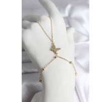 316L Çelik Gold Renk Kelebek Model Kadın Şahmeran