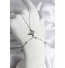 316L Çelik Gümüş Renk Kelebek Model Kadın Şahmeran