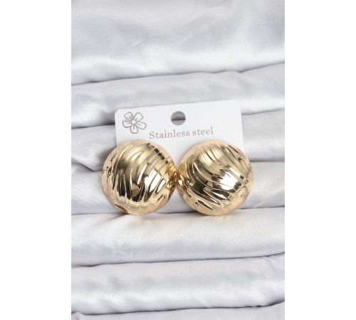 316L Çelik Gold Renk Vintage Kadın Küpe