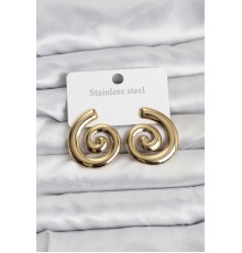 316L Çelik Gold Renk Sarmal Modelli Kadın Küpe