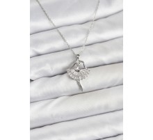 316L Çelik Gümüş Renk Balerin Model Kadın Kolye