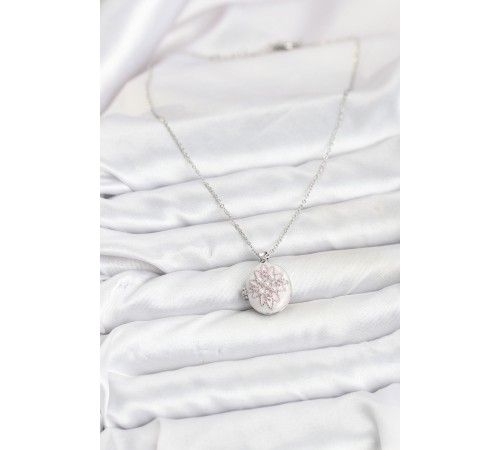 316L Çelik Gümüş Renk Pembe Lotus Model Kadın Küpe