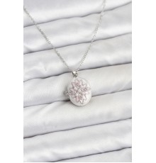 316L Çelik Gümüş Renk Pembe Lotus Model Kadın Küpe