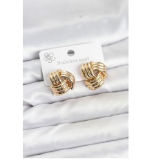 316L Çelik Gold Renk Sarmal Model Kadın Küpe