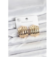 Vintage Model 316L Çelik Gold Renk Kadın Küpe
