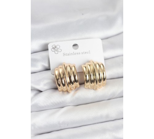Vintage Model 316L Çelik Gold Renk Kadın Küpe