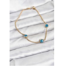 316L Çelik Gold Renkli Nazar Boncuk Model Kadın Bileklik