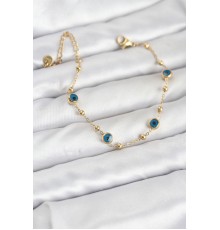 316L Çelik Gold Renk Topçuklu Nazar Model Kadın Bileklik