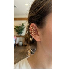 Pirinç Halkalı Model Gold Renk Kıkırdak Küpe