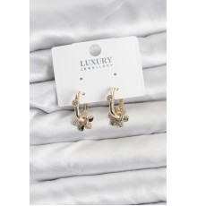 Zirkon Taşlı Pirinç Kadın Göçmen Küpesi