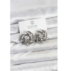 Gümüş Renk Pirinç Keskin Sarmal Model Kadın Küpe