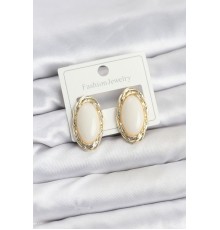 Beyaz Badem Model Vintage Kadın Küpe
