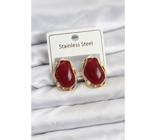 Beyaz Damla Model Pirinç Vintage Kadın Küpe