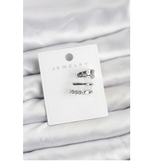 Gümüş Renk Zirkon Taşlı Pirinç Kıkırdak Küpe