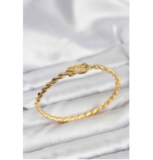 Düğüm Model Pirinç Gold Renk Kadın Kelepçe Bileklik