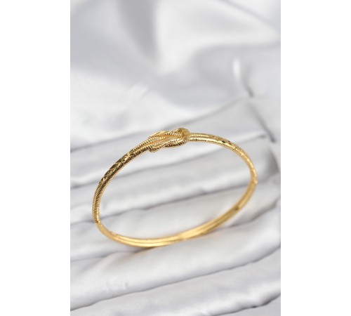 Pirinç Gold Renk Düğüm Model Kadın Kelepçe Bileklik