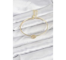 Gold Renk Pirinç Model Kadın Bileklik