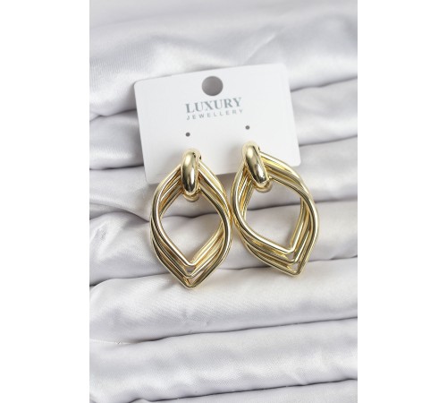 Vintage Gold Renk Pirinç Kadın Küpe