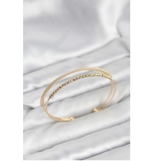 Dorika Model Pirinç Gold Renk Kadın Bileklik