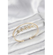 Çiçek Model Pirinç Gold Renk Kadın Bileklik