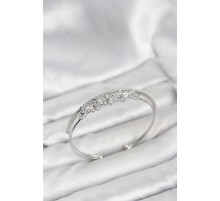 Çiçek Model Pirinç Gümüş Renk Kadın Bileklik