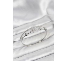 Pirinç Gümüş Renk Çiçek Model Kadın Bileklik