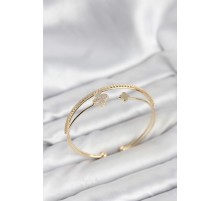 Yonca Model Pirinç Gold Renk Kadın Bileklik