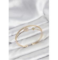 Yonca Model Pirinç Gold Renk Kadın Bileklik