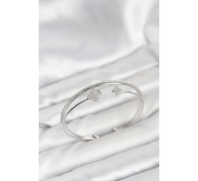 Yonca Model Pirinç Gümüş Renk Kadın Bileklik