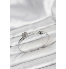 Pirinç Gümüş Renk Yonca Model Kadın Bileklik