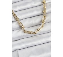 Pirinç Gold Renk Tifani Model Kadın Kolye